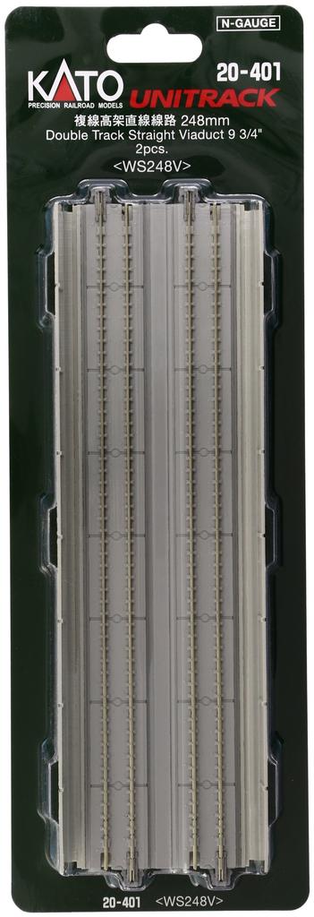KATO Двухколейная колея N, приподнятый прямой путь 248 мм, 2 шт. 20-401 Принадлежности для моделей железных дорог