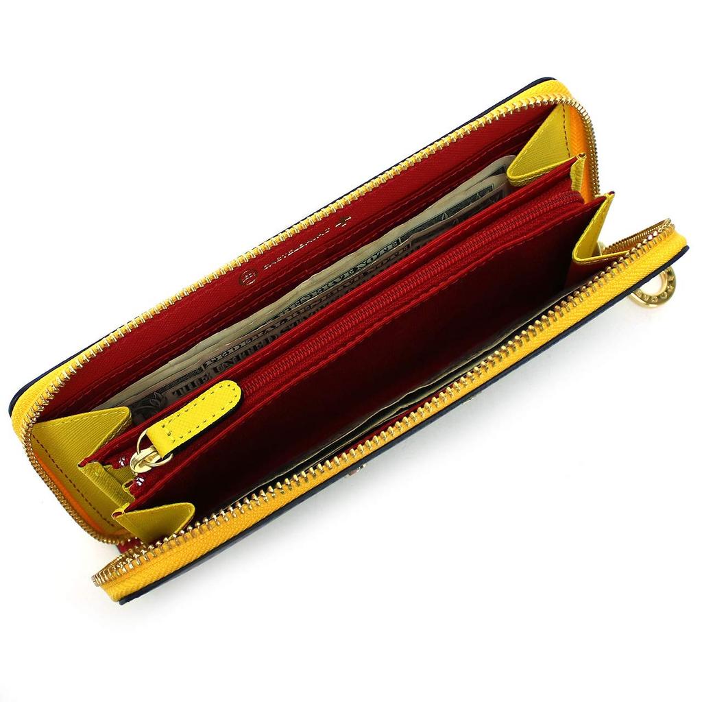 Round Zipper Long Wallet with Coin Purse Loulou 073625 Shiro [Castelbajac]