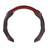 PU Leather Car Steering Wheel Cover Card Type Half Turn Breathable Hole Anti-Slip Off-Road Handle Cover Car Interior Decoration