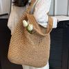 Сумка ручная новая повседневная на плечо пляжная для отпуска большой вместимости для поездок на работу плетеная соломенная сумка-тоут для женщин
