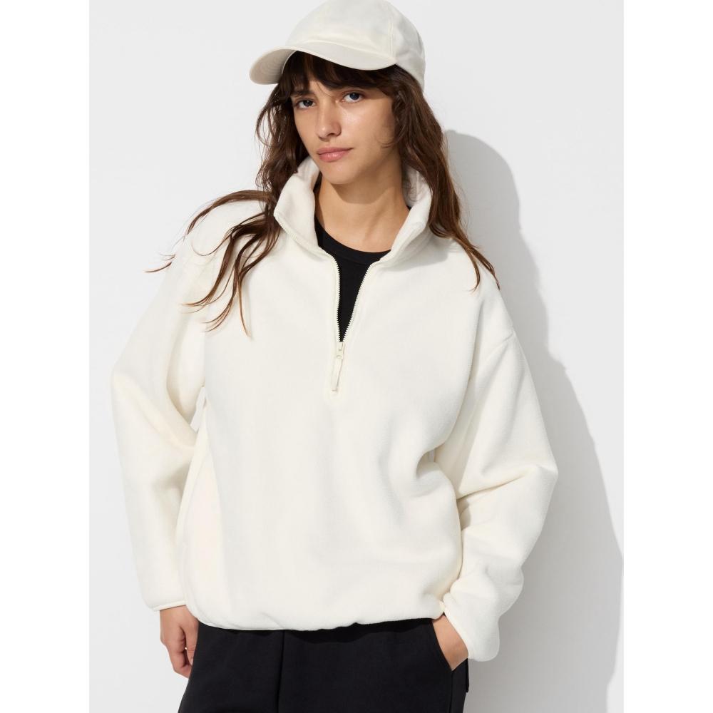 Uniqlo Японский флисовый свитер с застежкой-молнией на половину длины