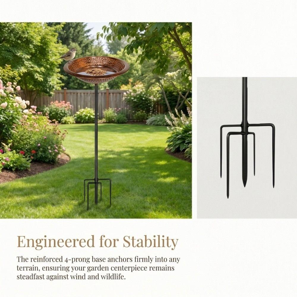 Rust-Proof Bird Feeder Iron Patio Yard Lawn Decor Gift Idea Bird Bath Bowl Outside Decor