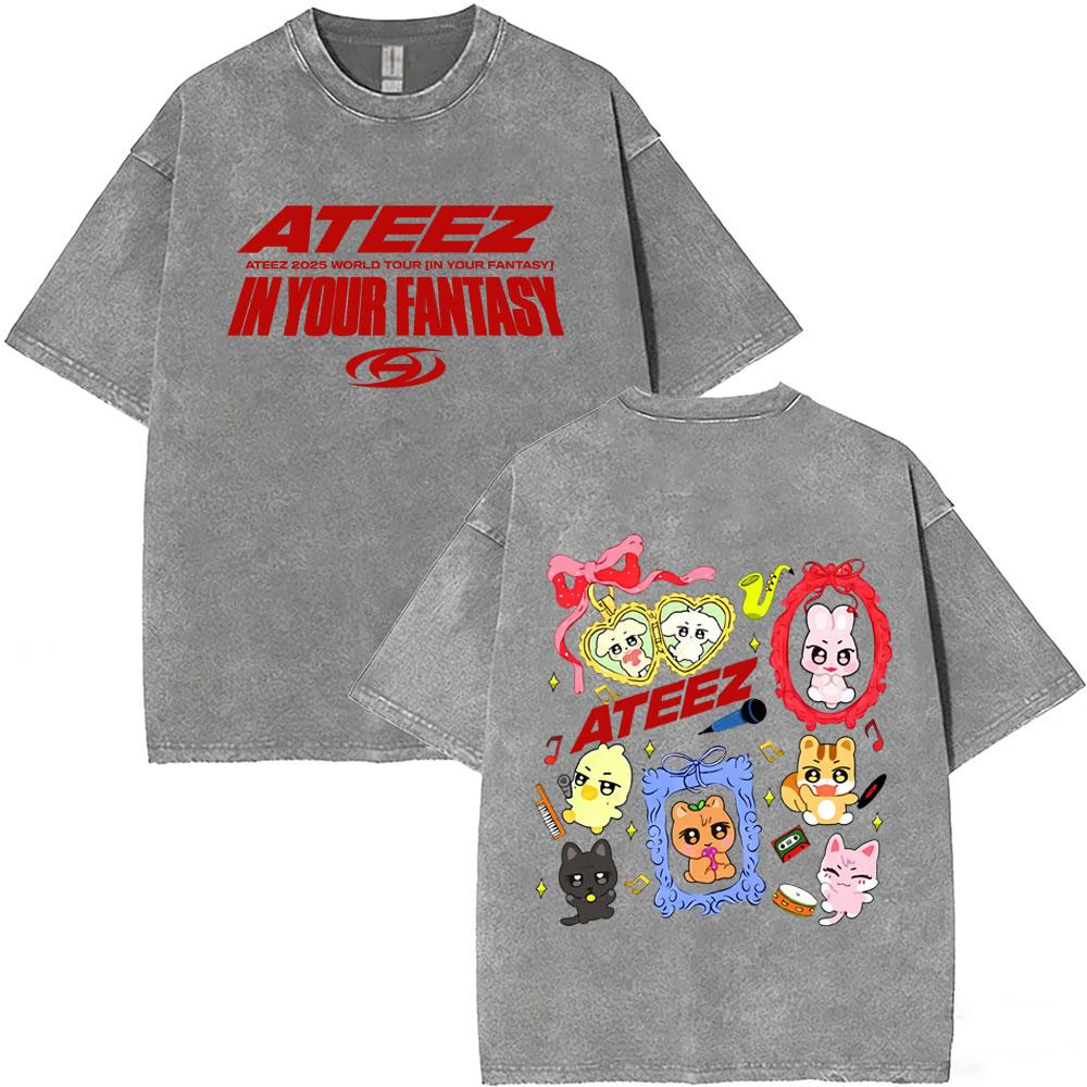 Korean Kpop ATEEZ Mingi 2026 World Tour in Your Fantasy Tshirt Men Women Clothing Fashion Casual Oversized T Shirts Streetwear