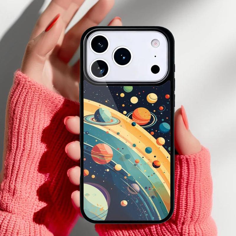 Современная Солнечная система - Космический чехол для телефона для iPhone 17 Air 16e 15 14 13 Pro Max Задняя крышка для 12 11 Pro Coque