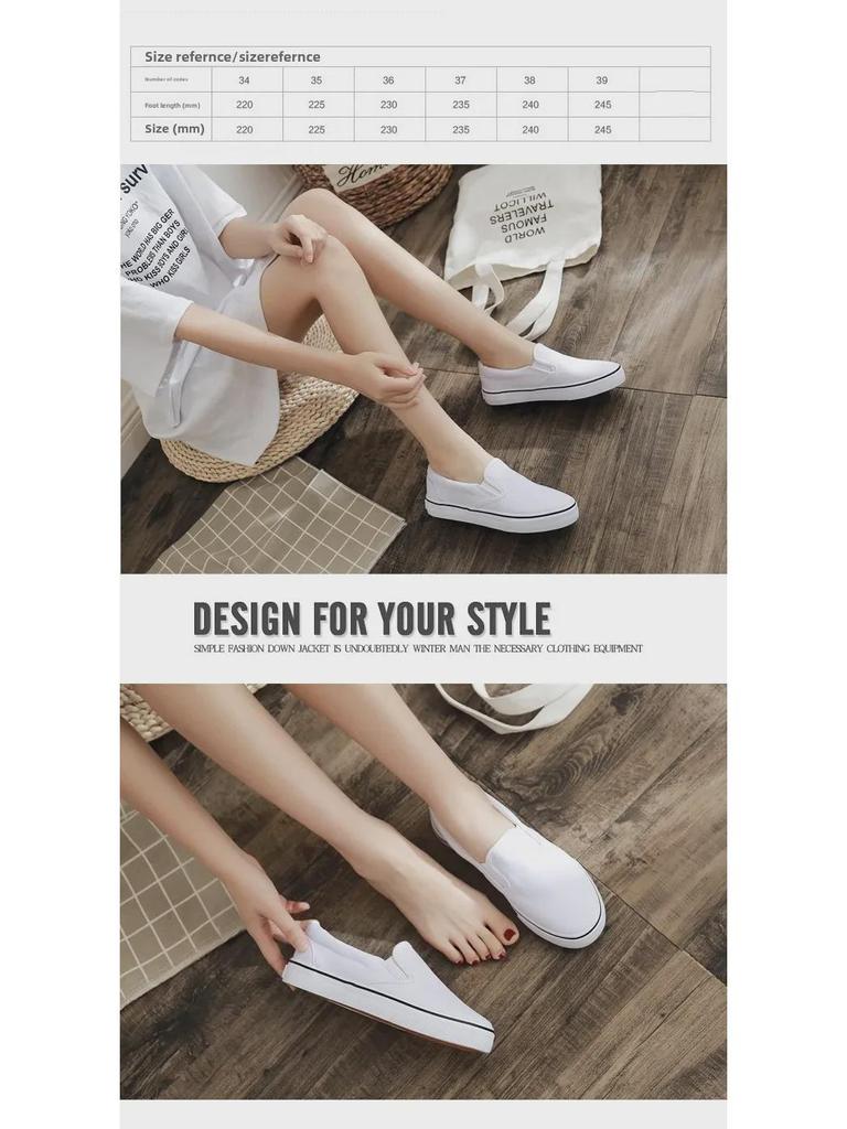 Весенний тренд, расписанные вручную белые парусиновые туфли-слипоны, унисекс, парный стиль, эластичные кроссовки