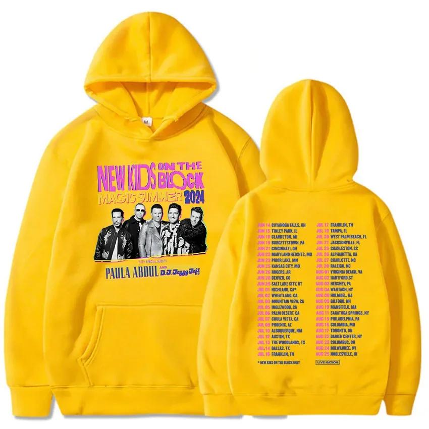 Pop Music Band NKOTB-B Pullovers The Magic Summer Tour 2024 Hoodies Roupas Femininas Long Sleeve Hooded Sweatshirt Sudaderas