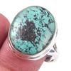 Natural Tibetan Turquoise Gemstone Handmade 925 Solid Silver Ring Size 10 G1m35