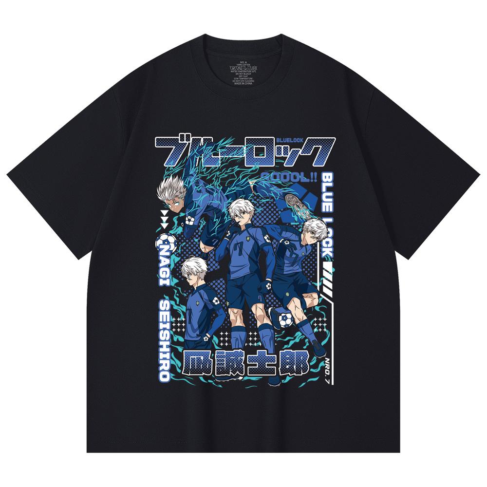 230 Gsm 100% Cotton Blue Lock V3 Print Unisex Heavy Cotton T Shirt