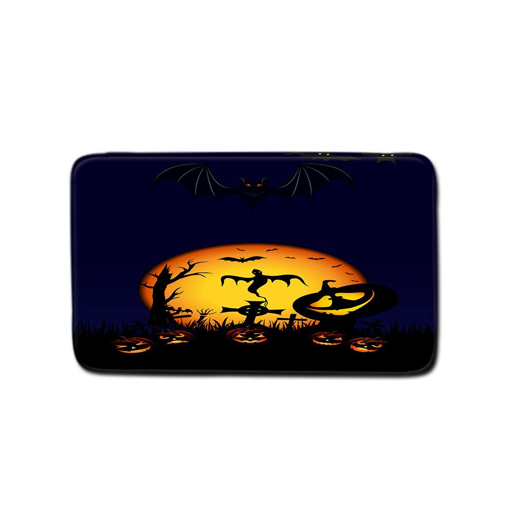 Halloween Shower Curtain Floor Mat Combination Four-Piece Set Bathroom Toilet Carpet Shower Room Foot Mat