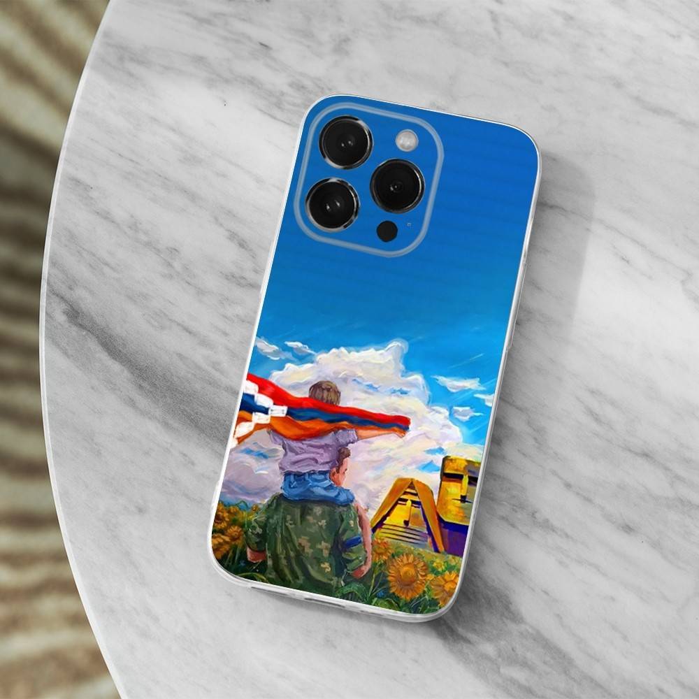 Armenia Flag ART Phone Case For iPhone 16,15,14,13,12,11 Pro,Max,Plus,X,XS,XR,SE,Mini Transparent Soft Cover
