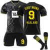 2223 Dortmund Away Jerseys Children's Football Training Suit Set