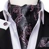 Mens Ascot Tie Set Paisley Cravats Red Black Blue Gold Pink Silk Vintage Scarf