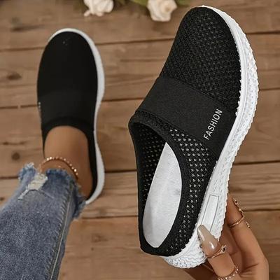 Женские однотонные мюли, мягкие туфли на платформе без застежек, дышащая обувь с полузатянутым верхом