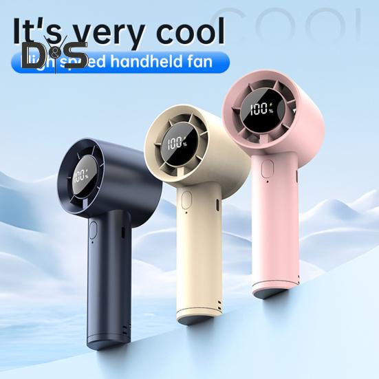 Ручной вентилятор с цифровым дисплеем на базе, 100-скоростной регулятор, мощный воздушный поток, низкий уровень шума, перезаряжаемый портативный персональный охлаждающий вентилятор
