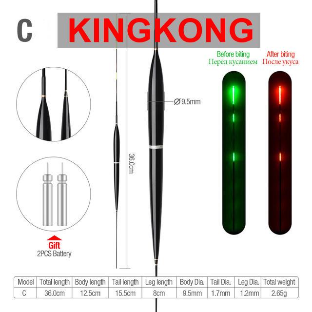 Умный светодиодный светильник для рыбалки, светящийся поплавок для укуса рыбы, автоматически напоминает электрический рыболовный буй с батарейками
