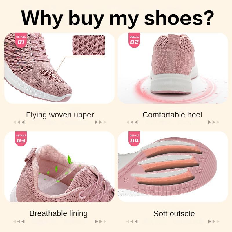 Female Shoes 2024 Spring New Women's Shoes Soft Sole Breathable Running Shoes Trend Lace up Sports  Female