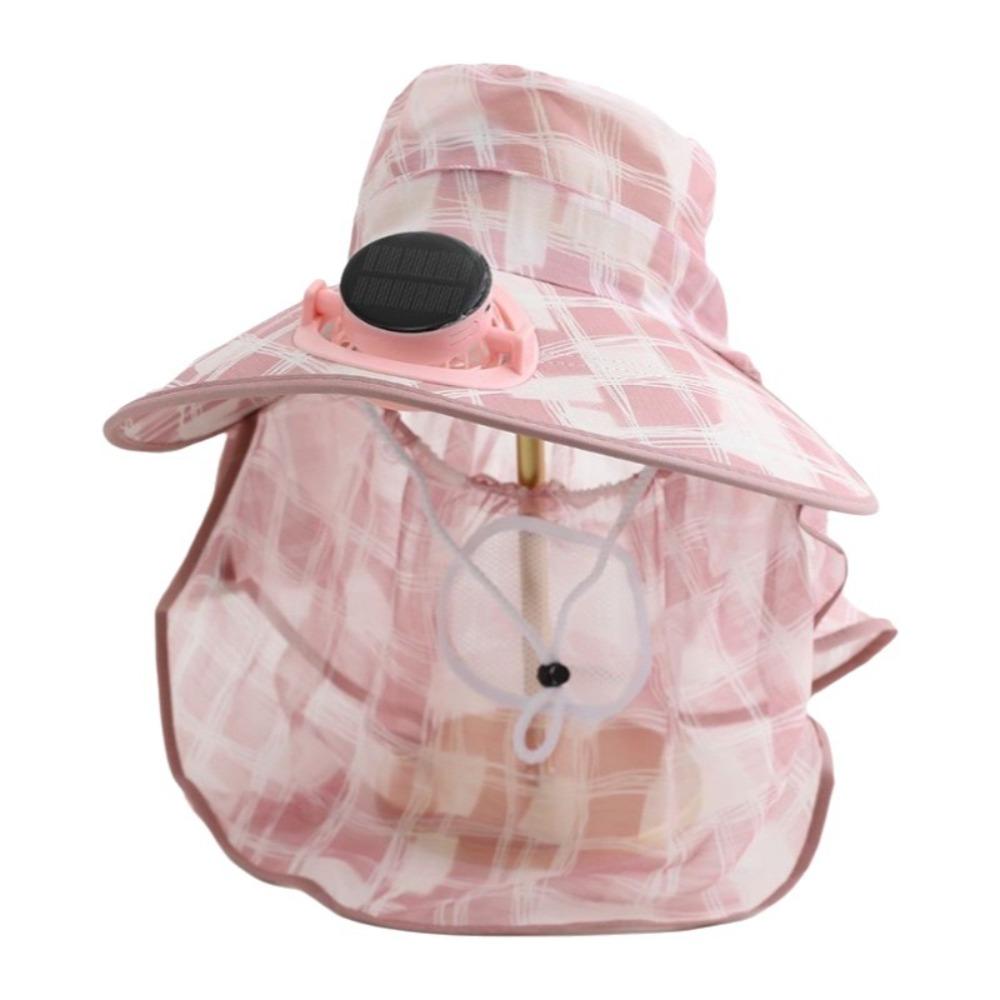USB Charging Solar Fan Cap Anti-UV Cooling Fan Hat Women Sun Hat Fisherman Hat Summer Season