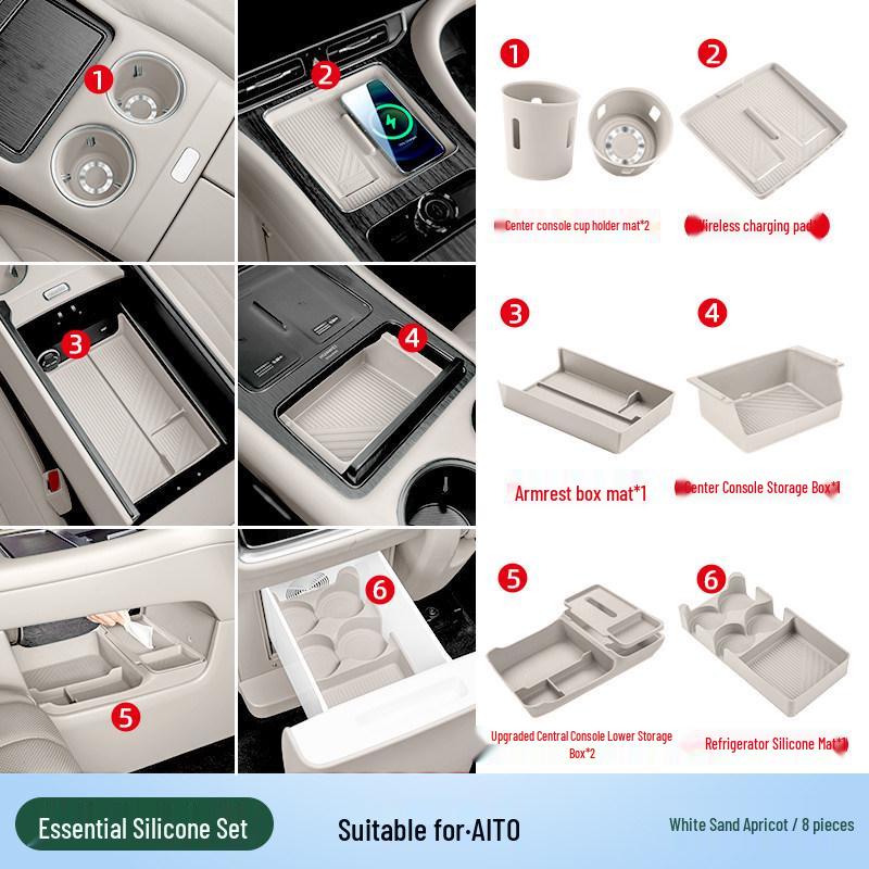 Essential Silicone Mat Set for AITO M7, M8, M9 Interior Decoration - Fits 26 Models
