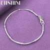 CHSHINE 925 Sterling Silver 2mm Snake Chain Bracelet For Women Men Wedding Fashion Charm Jewelry