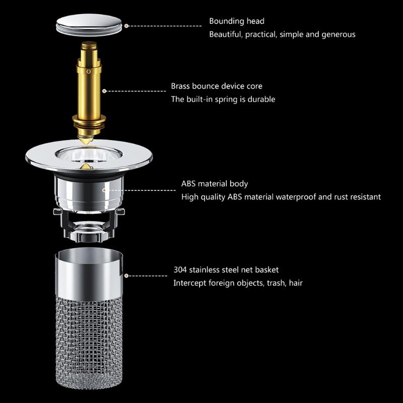 Convenient & Reliable Sink Plug Effective Hair Filter & Quick Drainer Universal Compatibility Say Goodbye to Clogs