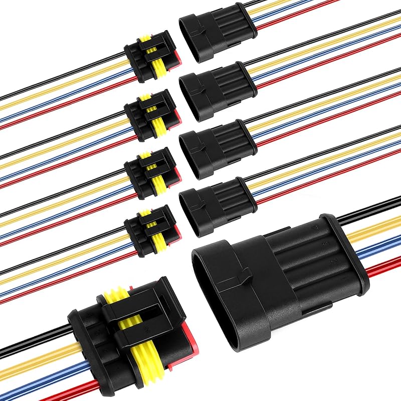 Водонепроницаемый 2-контактный разъем, 18AWG 10см штекерный и гнездовой разъем для проводов, подходит для автомобиля, грузовика, лодки и различных применений (5 шт.)