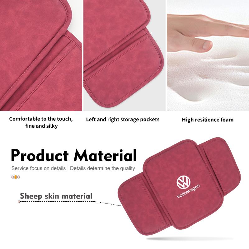For Volkswagen VW Universal Car Armrest Cover Leather Car Arm Rest Box Pad Scirocco Jetta Beetle Golf 4 5 6 Passat Polo B5