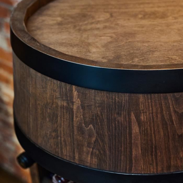 Casier à vin - Creative Cooper - Tonneau en bois - 80x50 cm - Finition wengé - Style vintage