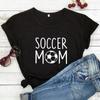 Soccer Mom Football Print Loose Cotton Round Neck Short Sleeved Summer T-Shirts Women’s