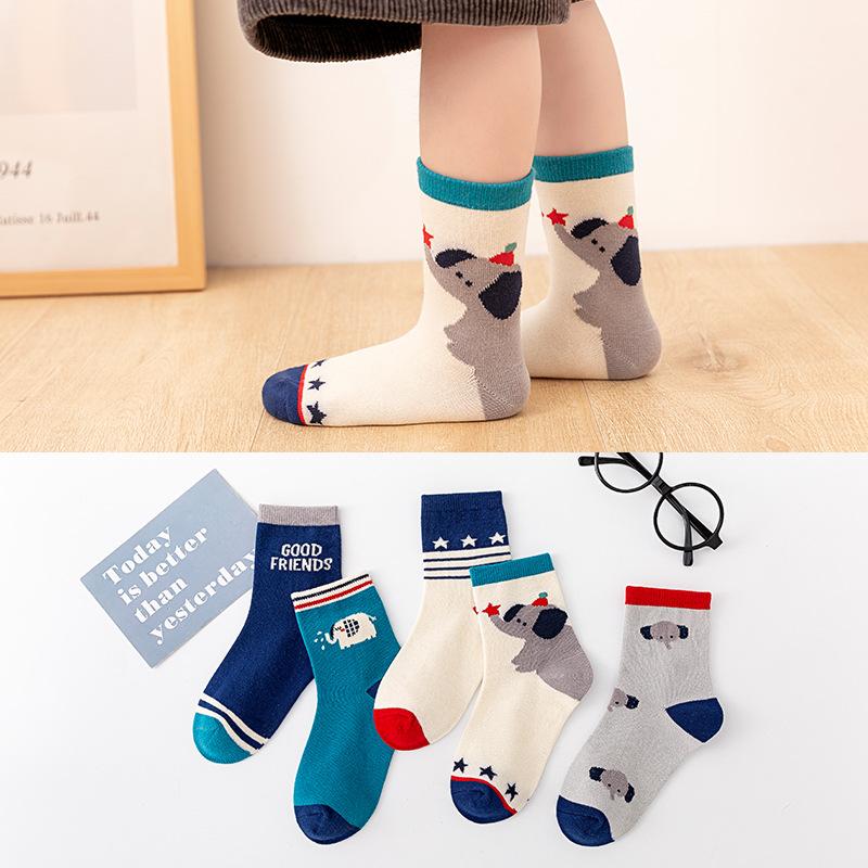 Детские носки с рисунком медведя из мультфильма для детей 0-13 лет, впитывающие пот и ветер, износостойкие, средние носки-трубы