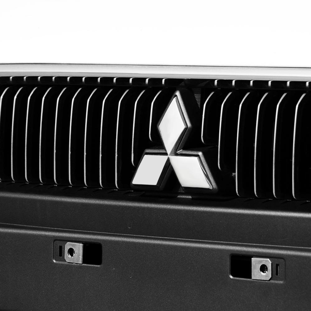 bzdn5 ABS Car Front Grill Emblem Rear Trunk Badge Sticker For Mitsubishi Outlander Ralliart Lancer ASX Pajero Delica EVO Colt Triton