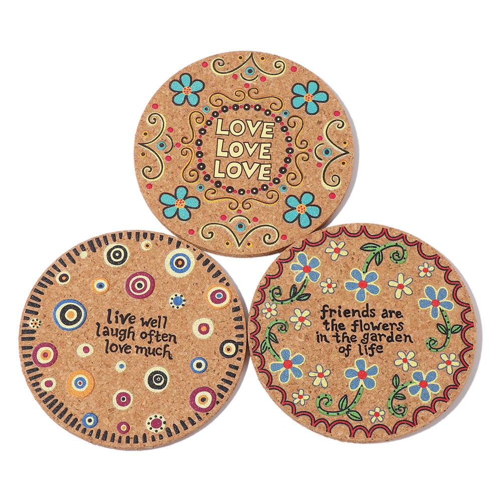 Placemats Mug Holder Tea Coasters Wooden Cup Mat Heat Resistant Anti-hot Heat Pad Cork Coasters
