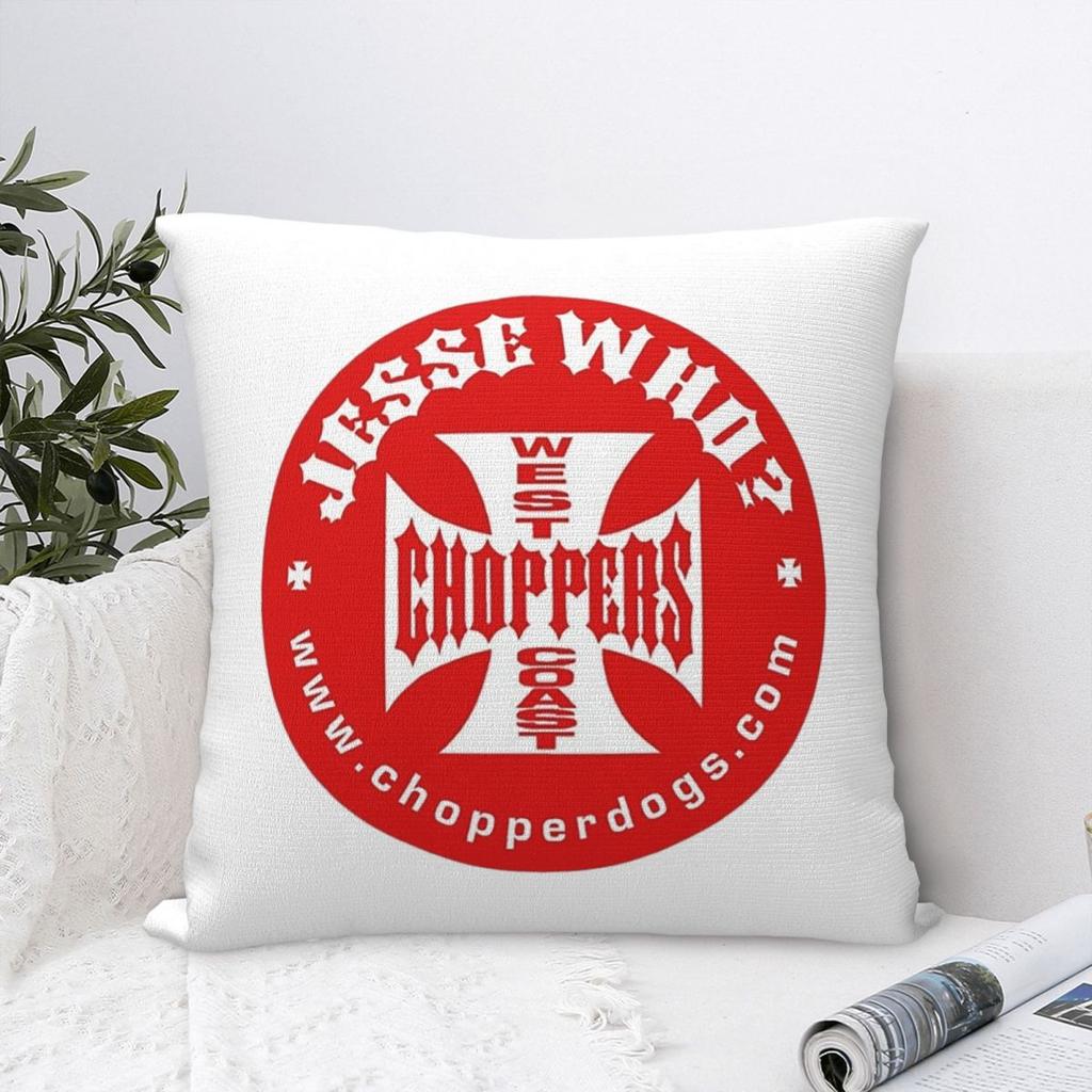 Personalized West Coast Iron Cross Choppers Square Pillowcase Cushion Cover Pillow Case Throw Pillow Cover for Home Sofa