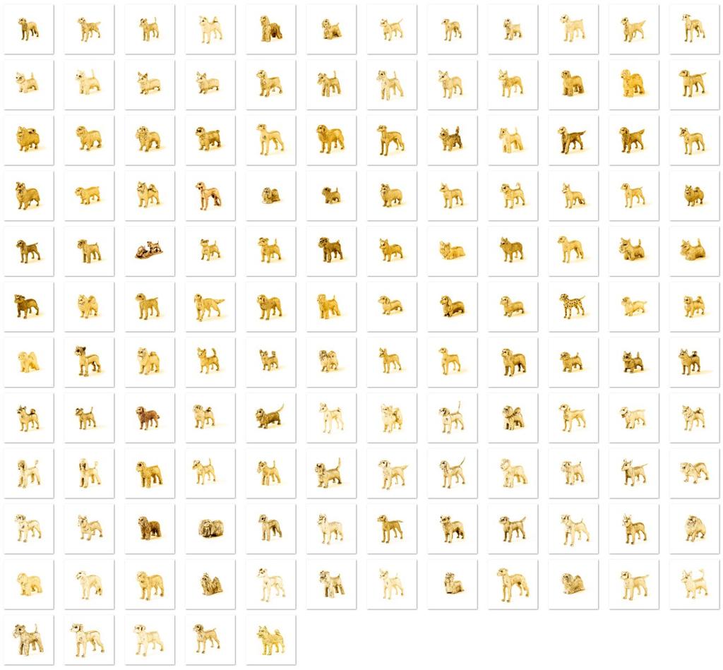 Коллекция фигурок собак из британского искусства Chin, позолоченных в 22 карата