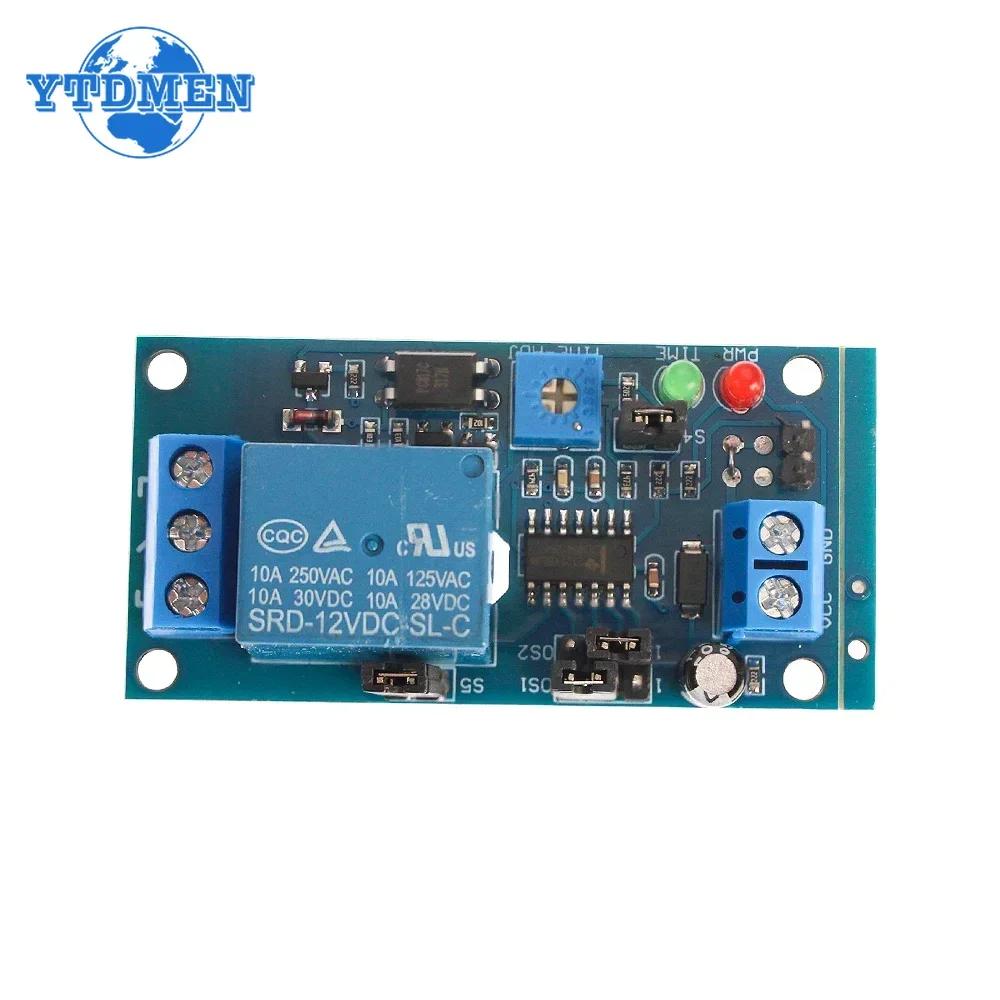 Реле задержки DC 5В 12В Нормально открытое Реле задержки времени Модуль Реле времени Переключатель управления Регулируемый потенциометр Светодиодный индикатор