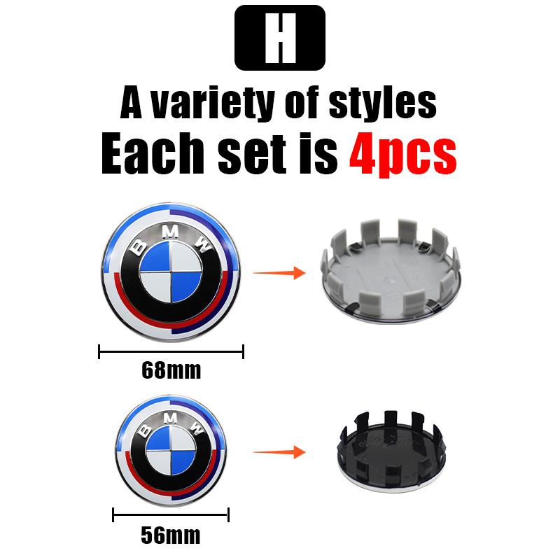 4pcs 68mm 56mm Wheel Center Cover Wheel Hub Center Integrated Cover Logo For BMW E36 E46 E90 E60 E39 F30 F20 X5 E70 E53 G30 E91