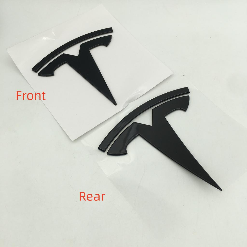 1-3pcs glossy black for Tesla Model3 ModeY car Front Emblem Rear Tail Trunk Steering Wheel Sticker Badge Decal Styling