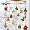 Artistic Handmade Winter Gift DIY Christmas Wind Chime Kit, Faux Crystal Bead Hanging Ornament Craft Set Easy Assembly Kit for Beginners with