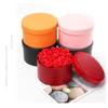 Round Leather Flower Box with Lid Gift Party Favor Packaging Container for Valentine's Day Birthday Gift Wrapping