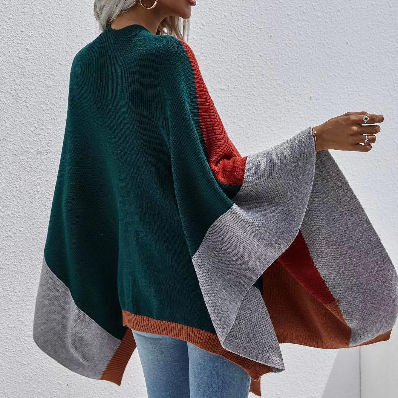 IHUASU Осенне-зимний женский клетчатый большой размер свободный вязаный кардиган куртка джемпер женский