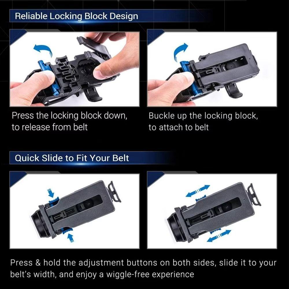 360° Rotating Flashlight Belt Holder with Lever Side Lock Flashlight Cover  Fishing