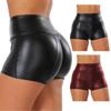 Sexy Faux Leather Shorts Comfortable Figure-Flattering Nightclub Style Polyester Shorts for Women Supply