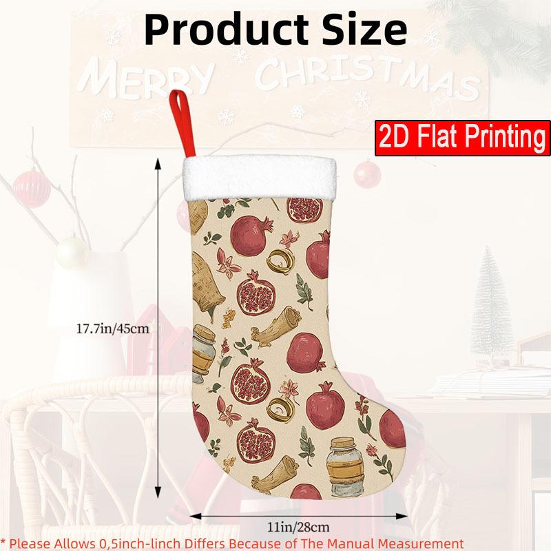 Christmas decoration fireplace hanging stocking () 1pc, pattern of hand-drawn c - Christmas stockings, Santa Claus ornam