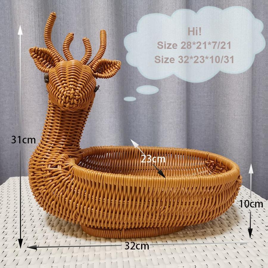 Корзина для хранения Фруктовница Полка для журнального столика в гостиной Креативная Современная Домашняя Пластиковые Плетеные Корзины Настольные Декоративные