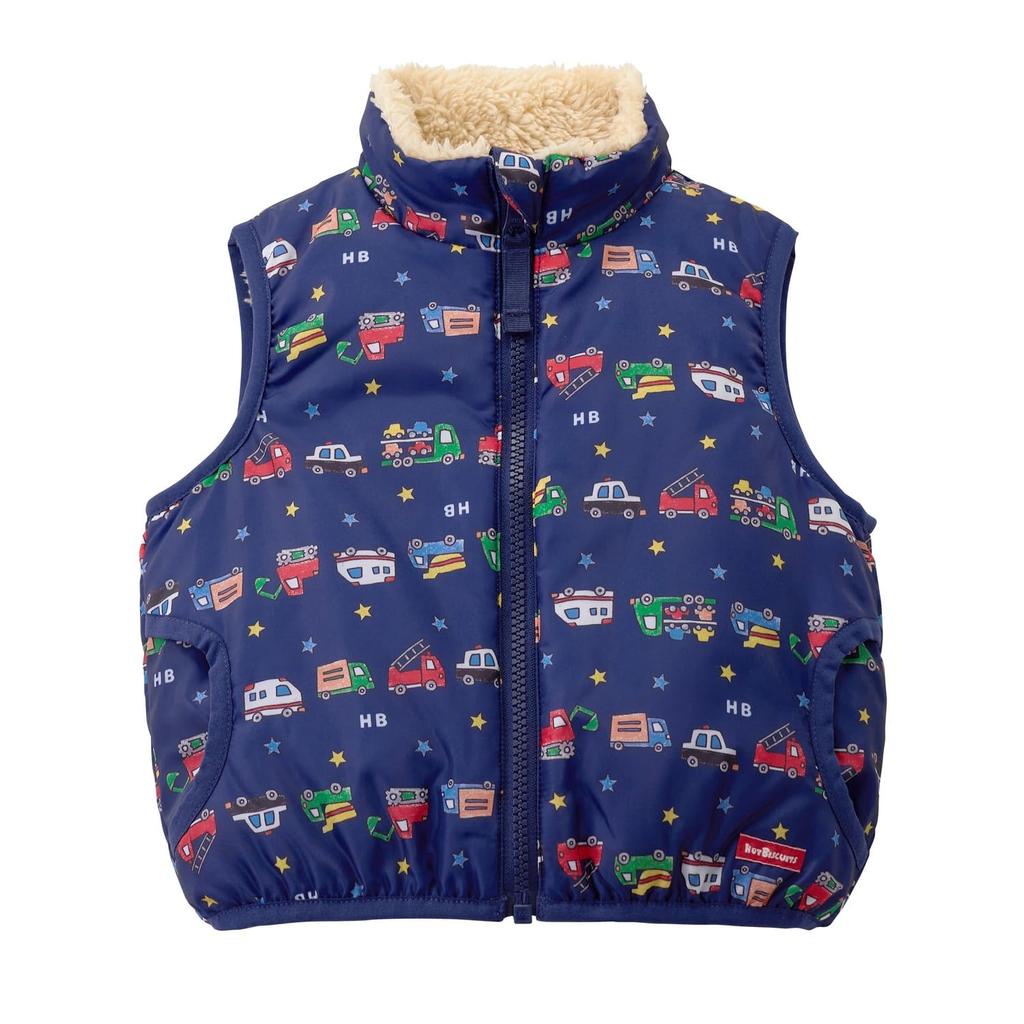 MIKI HOUSE HOT BISCUITS Vest, Boys and Girls, Navy Blue, 110cm, 73-5702-497