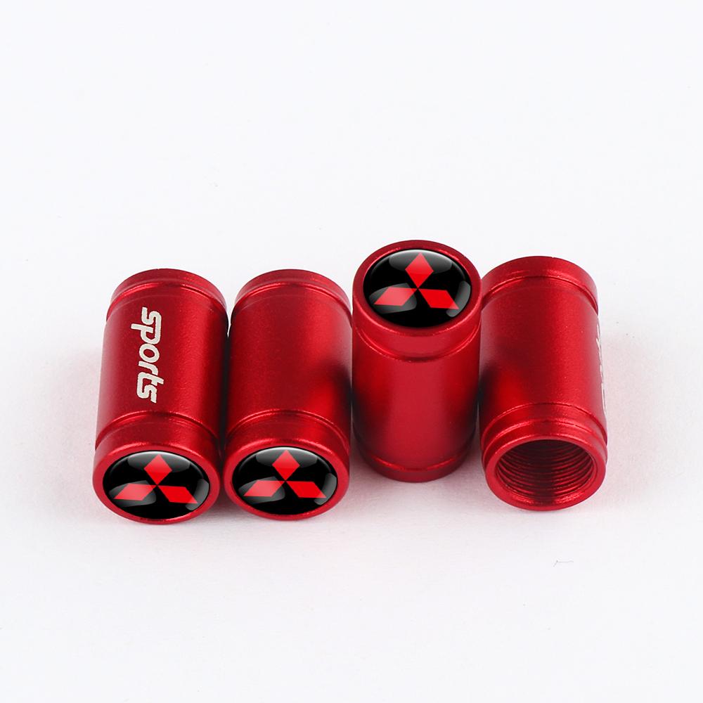 4PCS Car Valve Cap Tires Wheels Dust Covers Car Styling For Mitsubishi Ralliart Space Star Lancer Outlander Xl Eclipse Cross Asx