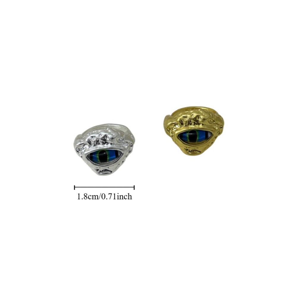 Korean Style Blue Eye Finger Buckle Geometric Gothic Rings Retro Demon Eye Rings  Couple