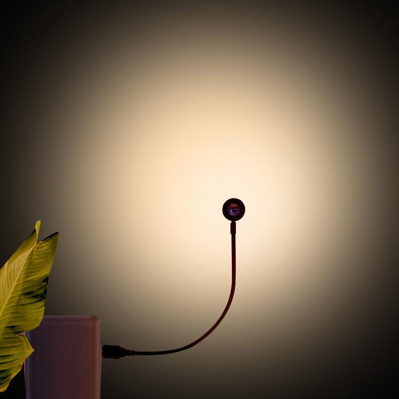 Sunset Lamp USB Rainbow Projector Atmosphere Night Light Home Decoration Pography Lighting Coffee Shop Wall Decor Lamp