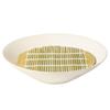 Hasami Ware Soba Plate with Bamboo To and 21cm Diameter X Made In Deep Curry Bamboo Slat Microwave and Dishwasher &NE Slats, White, "Hare Ke" (Harem