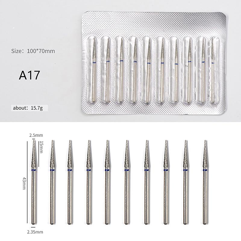 10pcs Nail Drill Bit Rotary Electric Milling Cutters for Pedicure and Manicure, Files Cuticle Burr Nail Tools Accessories
