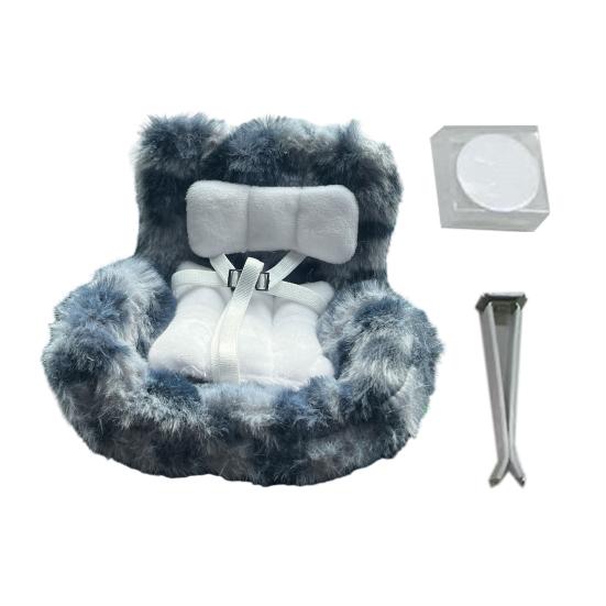 Кукольное автокресло безопасности с клипсой для вентиляционного отверстия и ароматизированными фишками, микрофибровое кукольное сиденье, украшение для автомобиля для поклонников кукол, коллекционеров